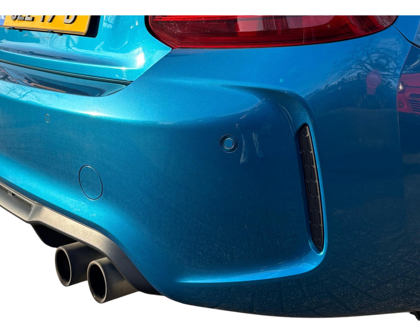 BMW M2 F87 Rear Reflector Delete Kit Honeycomb Black