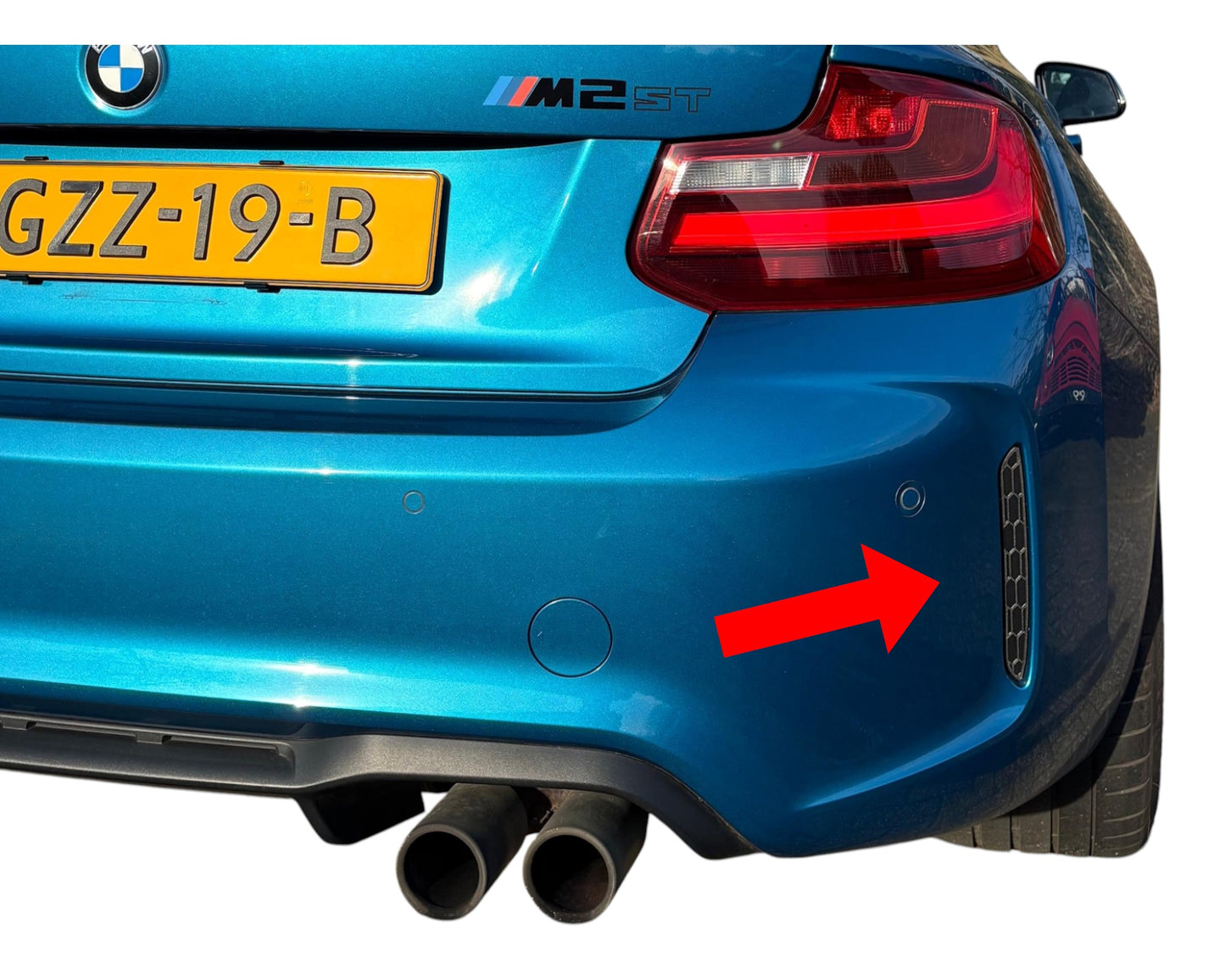 BMW M2 F87 Rear Reflector Delete Kit Honeycomb Black